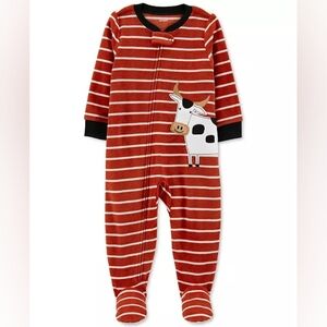 NWT Carter's Striped Cow Print Kids One Piece